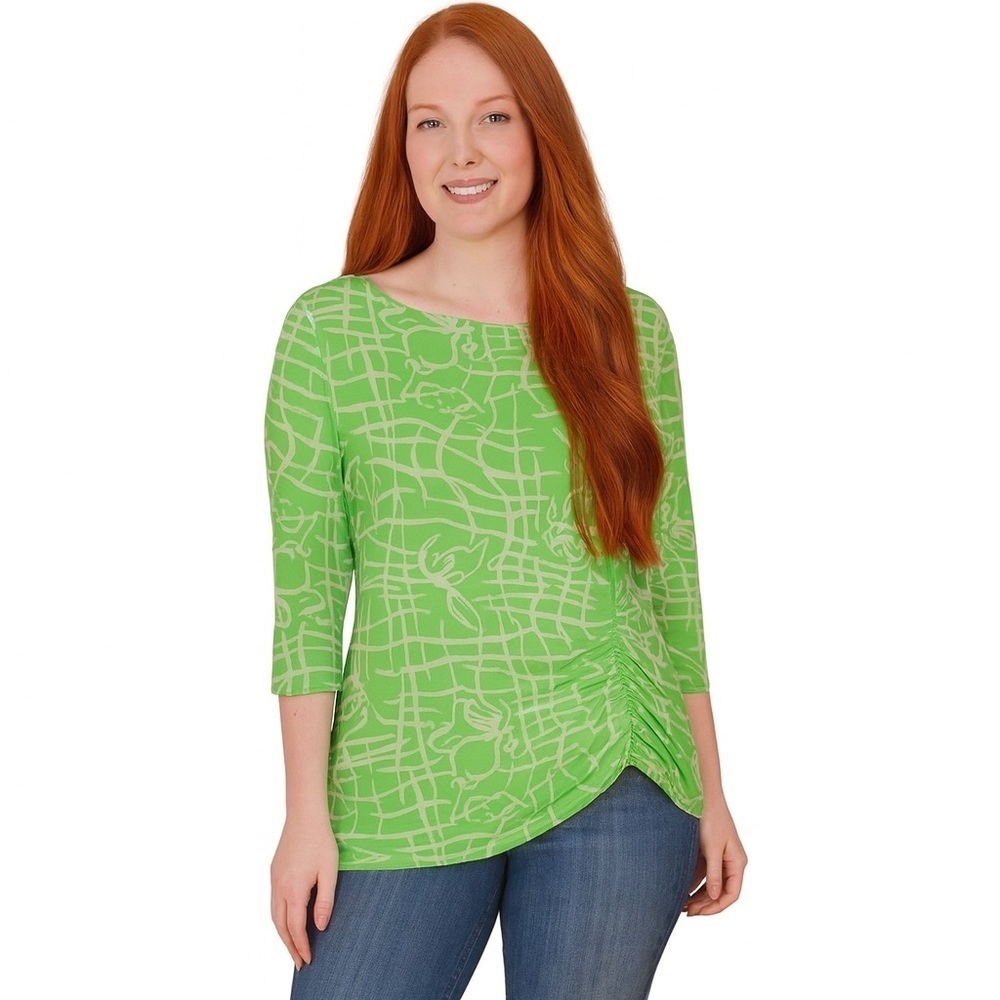 Investments petite size PL women’s blouse green